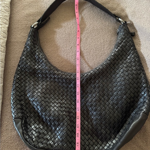 Black Woven Leather Hobo Bag - Picture 3 of 5